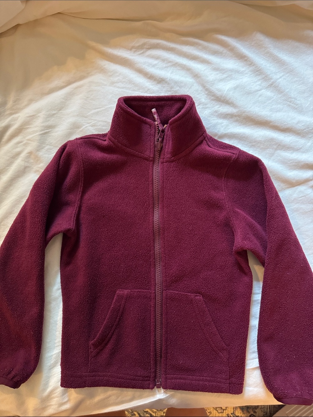 The Children's Place Burgundy Full-Zip Fleece Jacket 5/6